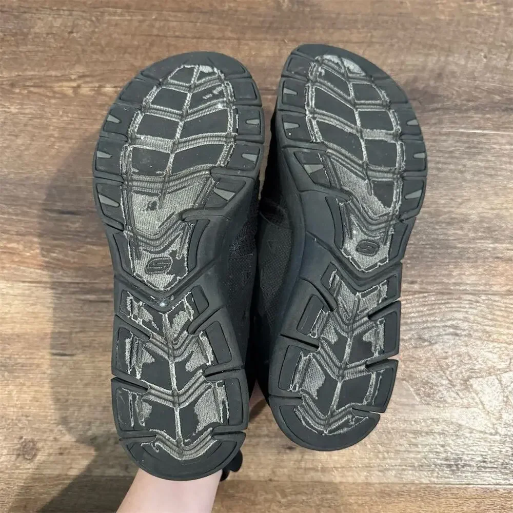 Skechers Black Slip-On Sneakers 9 Memory Foam Comfortable Casual Walking READ